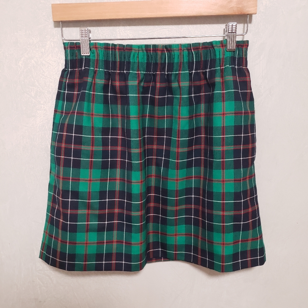 J. Crew Green Plaid Dublin Tartan Wool City Mini Skirt